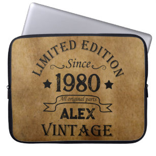 Personligens vintage födelsedag laptop fodral