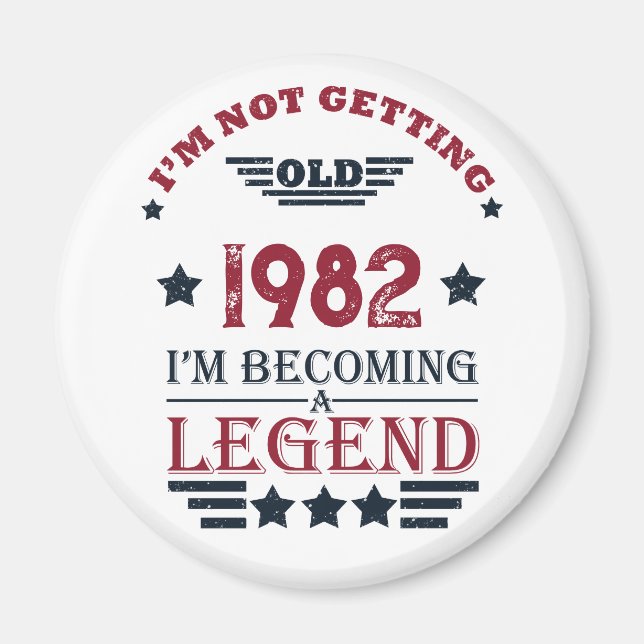 Personligens vintage födelsedag magnet (Framsidan)