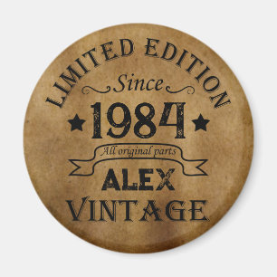 Personligens vintage födelsedag magnet