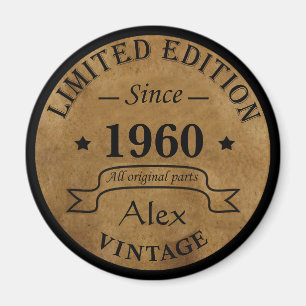 Personligens vintage födelsedag magnet