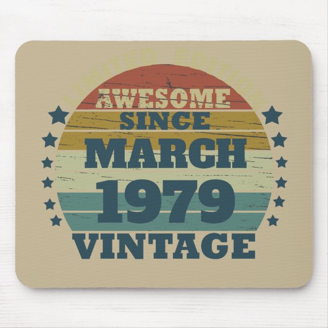 Personligens vintage födelsedag musmatta (Framsidan)