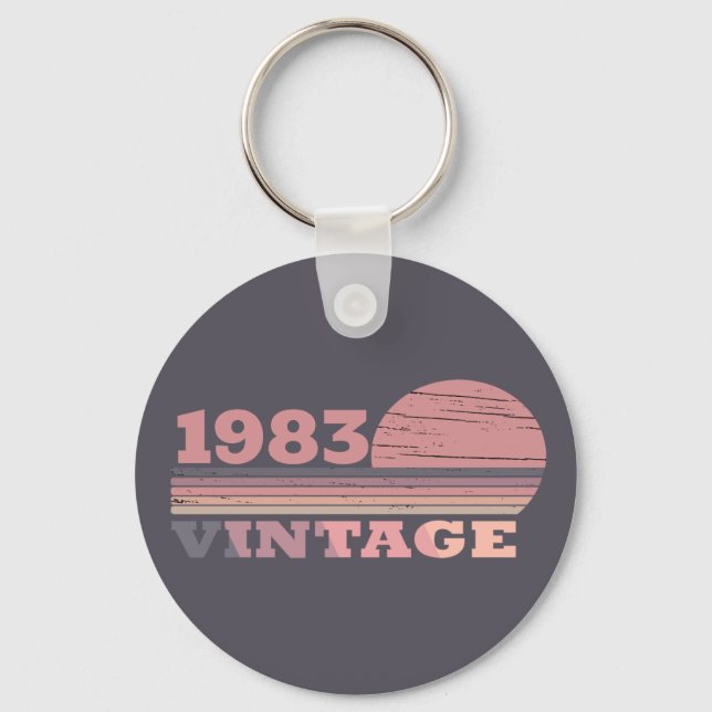 Personligens vintage födelsedag nyckelring (Framsida)