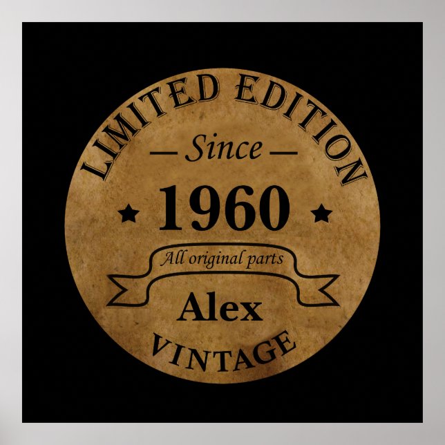 Personligens vintage födelsedag poster (Framsidan)