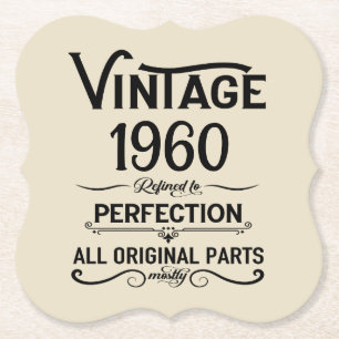 Personligens vintage födelsedag svart underlägg papper