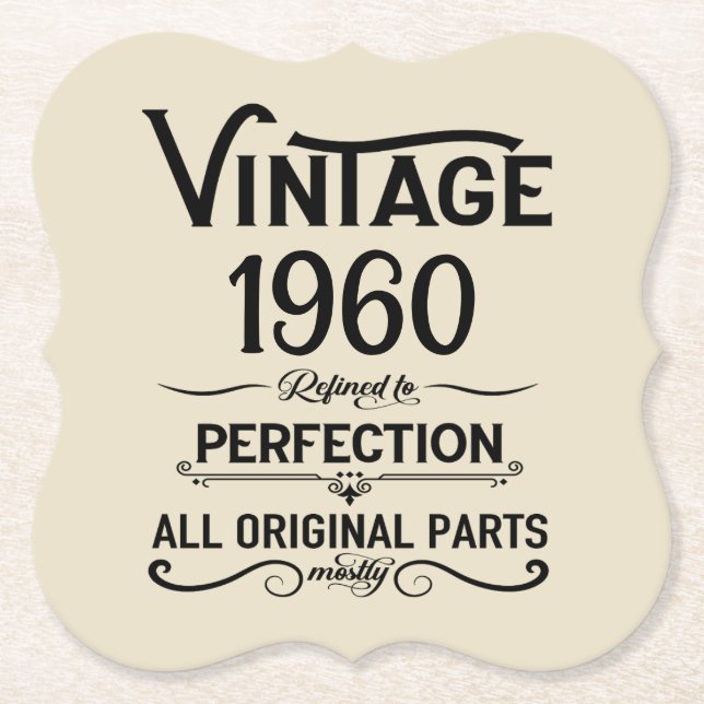 Personligens vintage födelsedag svart underlägg papper (Framsida)