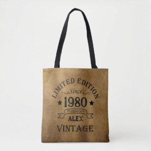 Personligens vintage födelsedag tygkasse