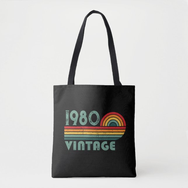 Personligens vintage födelsedag tygkasse (Framsida)