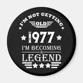 Personligens vintage födelsedag, vit  magnet