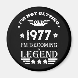 Personligens vintage födelsedag, vit  magnet