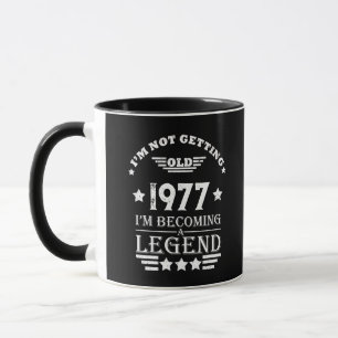 Personligens vintage födelsedag, vit  mugg