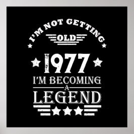 Personligens vintage födelsedag, vit  poster