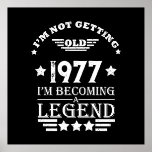 Personligens vintage födelsedag, vit  poster