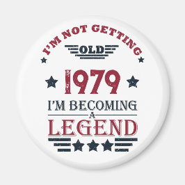 Personligens vintage födelsedagskalkyl röd magnet