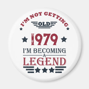 Personligens vintage födelsedagskalkyl röd magnet