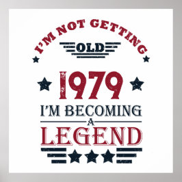 Personligens vintage födelsedagskalkyl röd poster