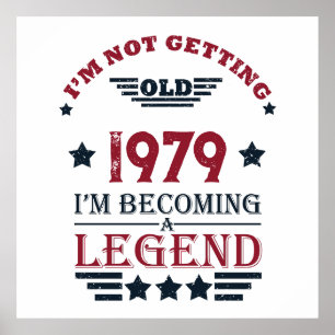 Personligens vintage födelsedagskalkyl röd poster