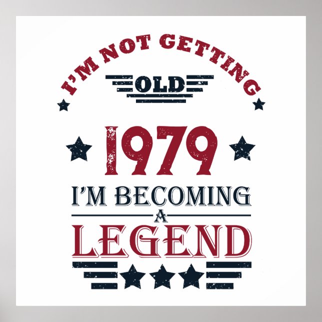 Personligens vintage födelsedagskalkyl röd poster (Framsidan)