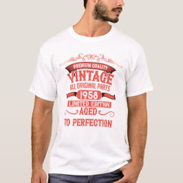 Personligens vintage födelsedagskalkyl röd t shirt