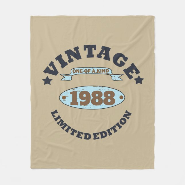 Personligens vintage födelsedagspresent fleecefilt (Framsidan)