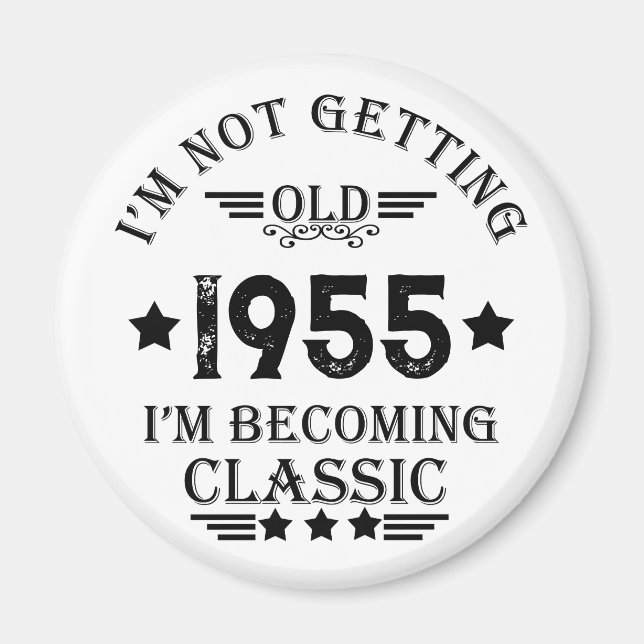Personligens vintage födelsedagspresent magnet (Framsidan)