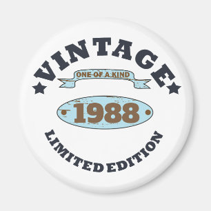 Personligens vintage födelsedagspresent magnet