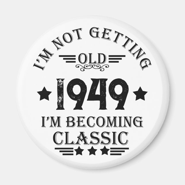 Personligens vintage födelsedagspresent magnet (Framsidan)