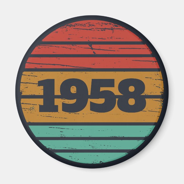 Personligens vintage-födelsedagspresent magnet (Framsidan)