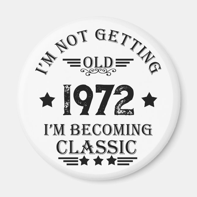 Personligens vintage födelsedagspresent magnet (Framsidan)