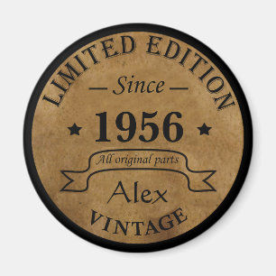 Personligens vintage-födelsedagspresent magnet