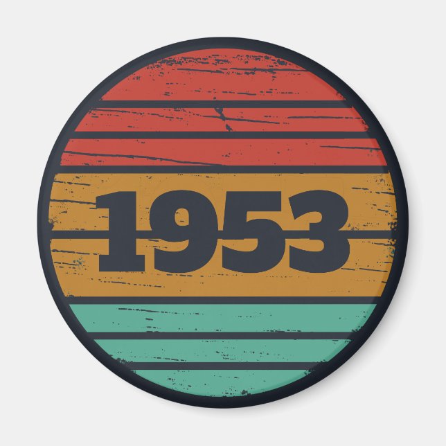 Personligens vintage-födelsedagspresent magnet (Framsidan)