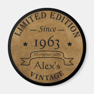 Personligens vintage-födelsedagspresent magnet