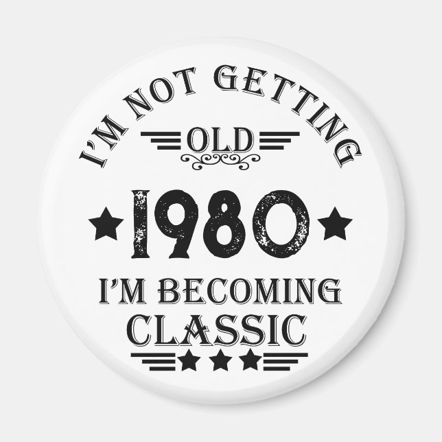 Personligens vintage födelsedagspresent magnet (Framsidan)