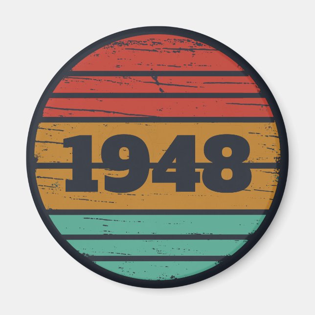 Personligens vintage-födelsedagspresent magnet (Framsidan)