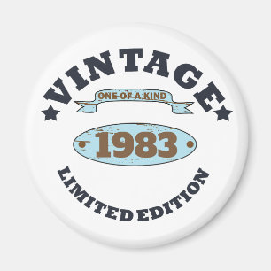 Personligens vintage födelsedagspresent magnet