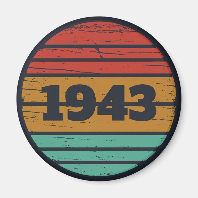 Personligens vintage-födelsedagspresent magnet (Framsidan)