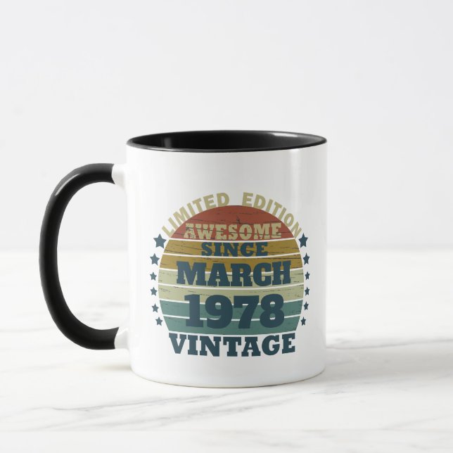 Personligens vintage födelsedagspresent mugg (Vänster)