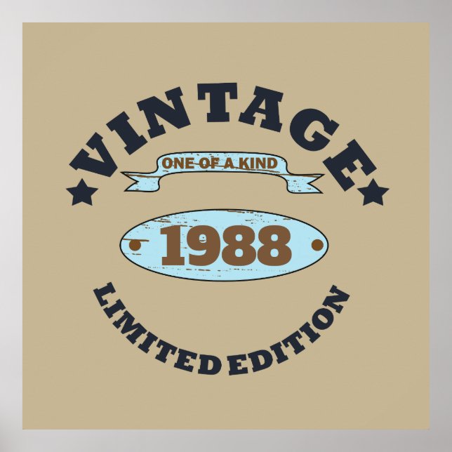 Personligens vintage födelsedagspresent poster (Framsidan)