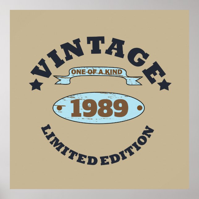 Personligens vintage födelsedagspresent poster (Framsidan)