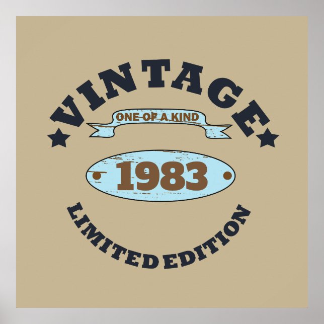 Personligens vintage födelsedagspresent poster (Framsidan)