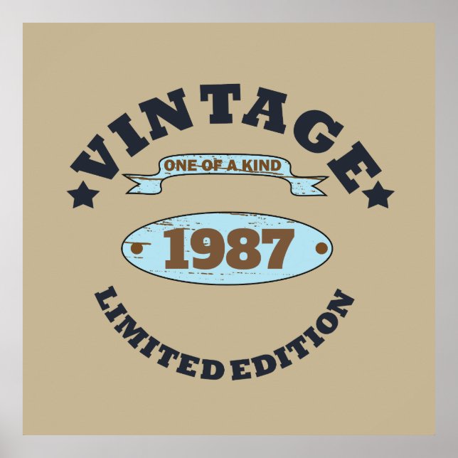 Personligens vintage födelsedagspresent poster (Framsidan)