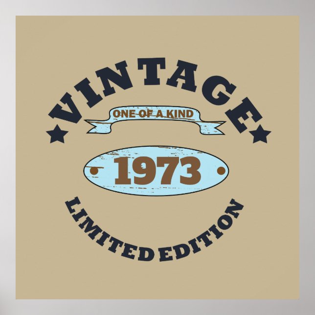 Personligens vintage födelsedagspresent poster (Framsidan)