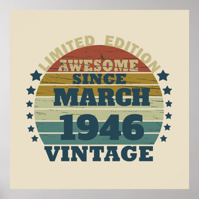 Personligens vintage födelsedagspresent poster (Framsidan)