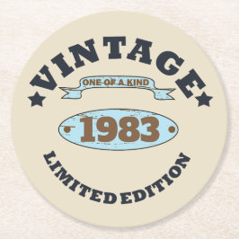 Personligens vintage födelsedagspresent underlägg papper rund