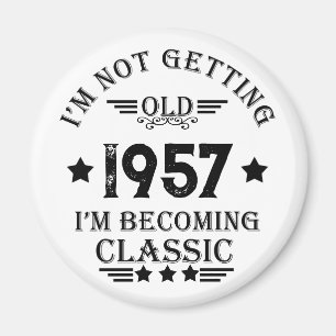 Personligens vintage - födelserbjudanden för 65e magnet
