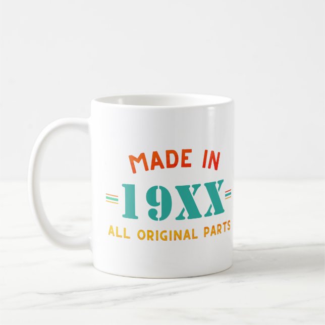 Personligens Vintage på födelsedagen Kaffemugg (Vänster)