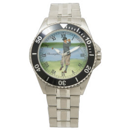 Personligens Vintage ser Golfer Golf Armbandsur