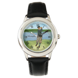 Personligens Vintage ser Golfer Golf Armbandsur