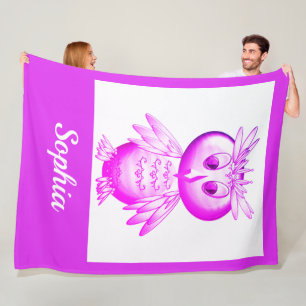 PERSONLIGER i ROSA UGGLA Fleecefilt