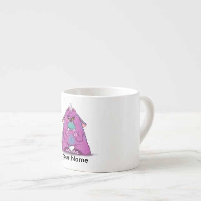 Personligespressomugg med "det a-" monster espressomugg (Framsida höger)