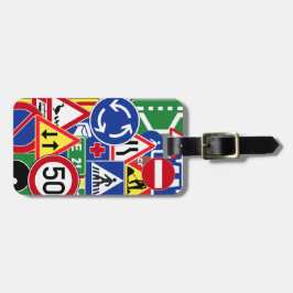 Personligeuropén trafikerar teckenCollage Bagagebricka